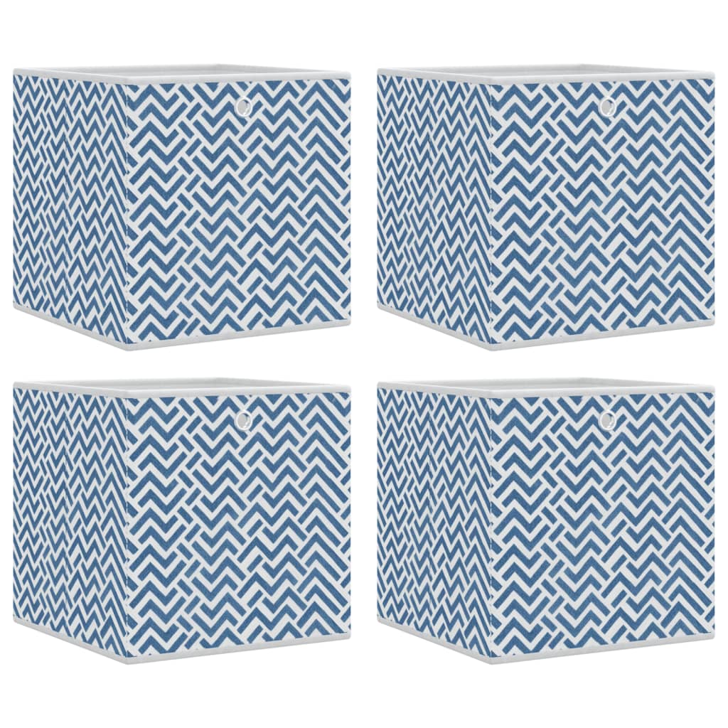 Vidaxl opbevaringsbokse 4 pcs sammenfoldelig 32x32x32 cm undment stof blå