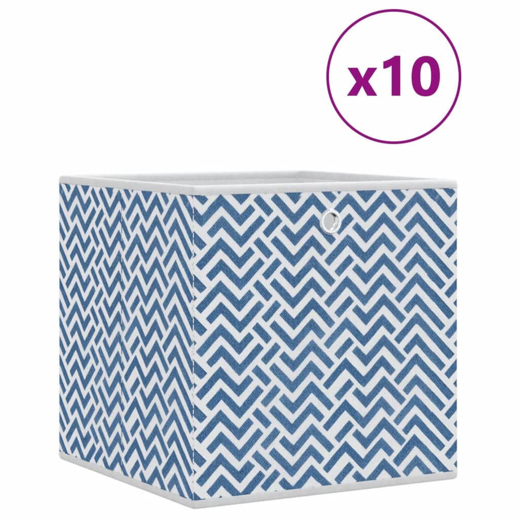 VidaXL Storage boxes 10 pcs foldable 32x32x32 cm Unserted Fabric Blue