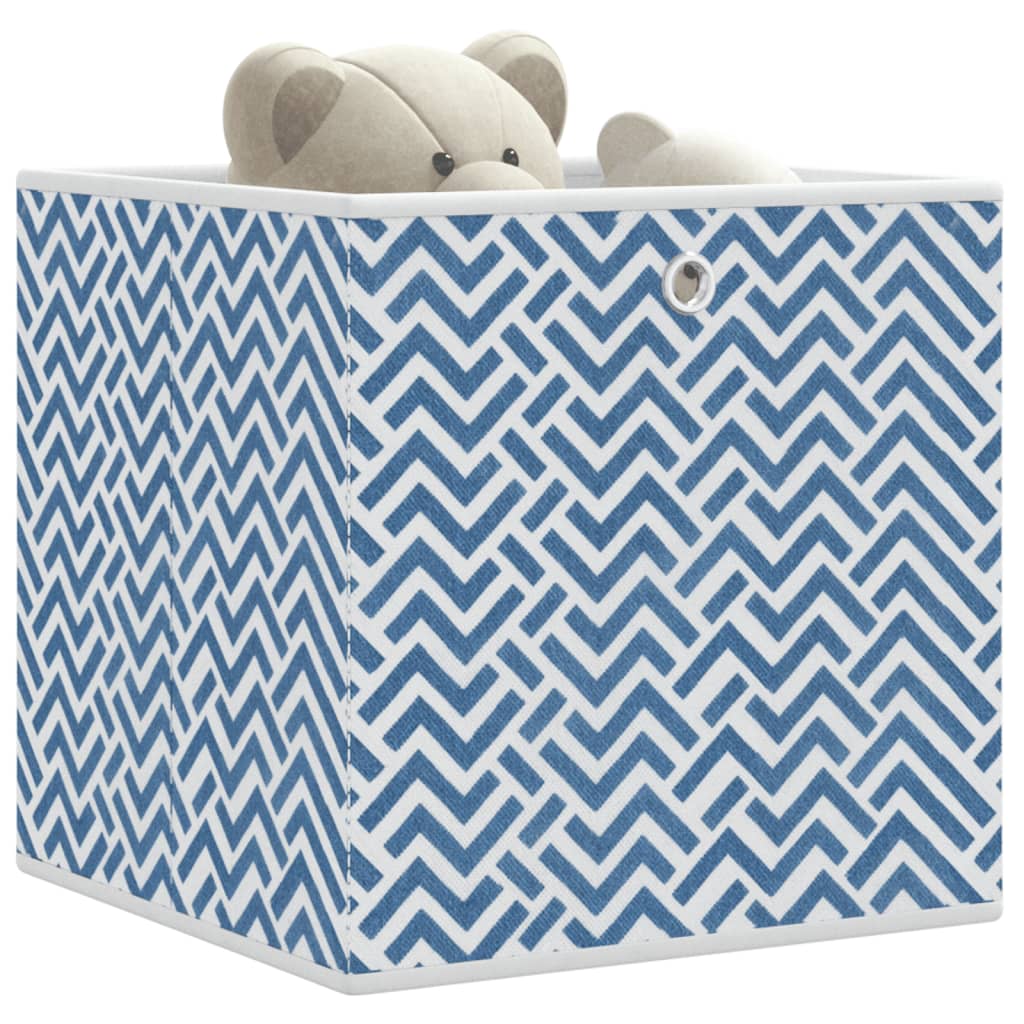 VidaXL Storage boxes 10 pcs foldable 32x32x32 cm Unserted Fabric Blue