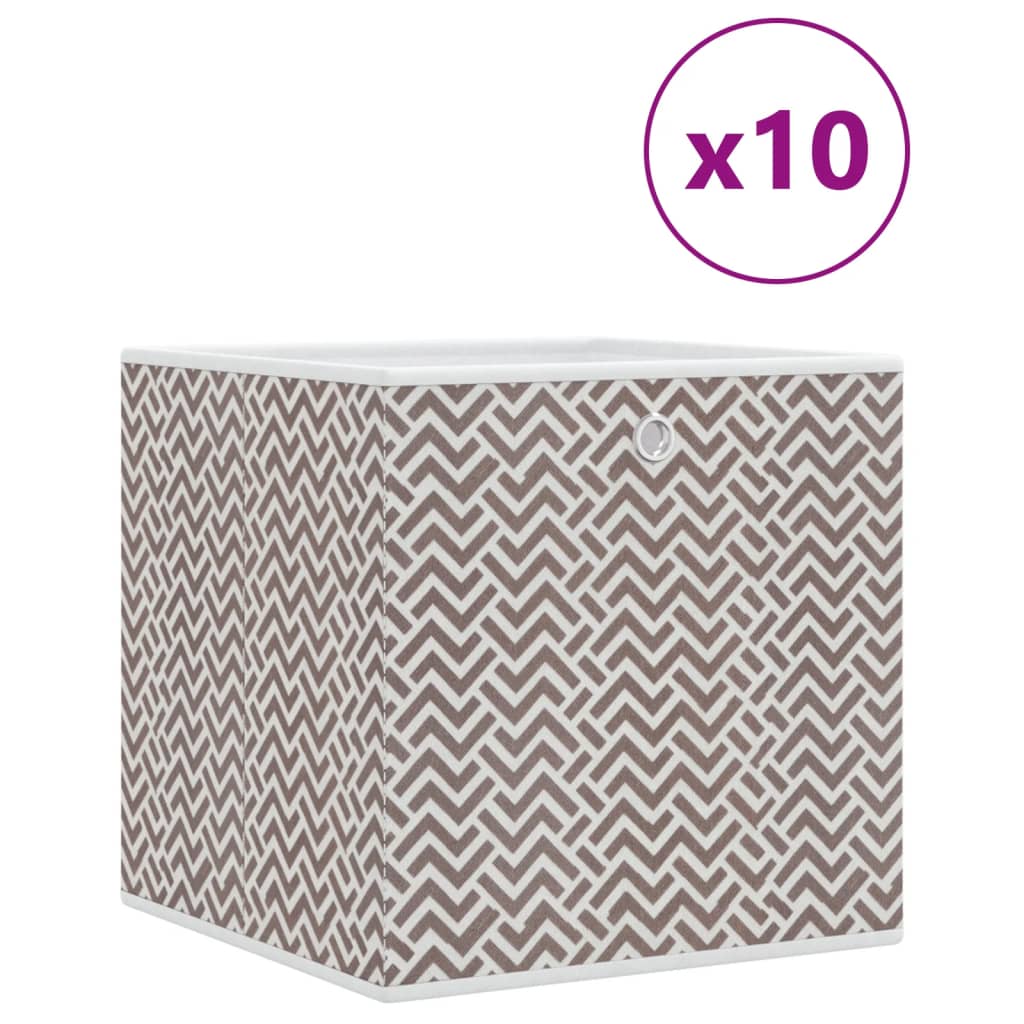 Vidaxl Storage boxes 10 pcs foldable 32x32x32 cm Undment fabric brown