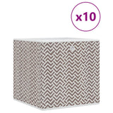 Vidaxl Storage boxes 10 pcs foldable 32x32x32 cm Undment fabric brown