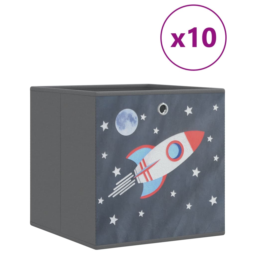 Vidaxl storage boxes 10 pcs foldable 32x32x32 cm Disgusted fabric gray