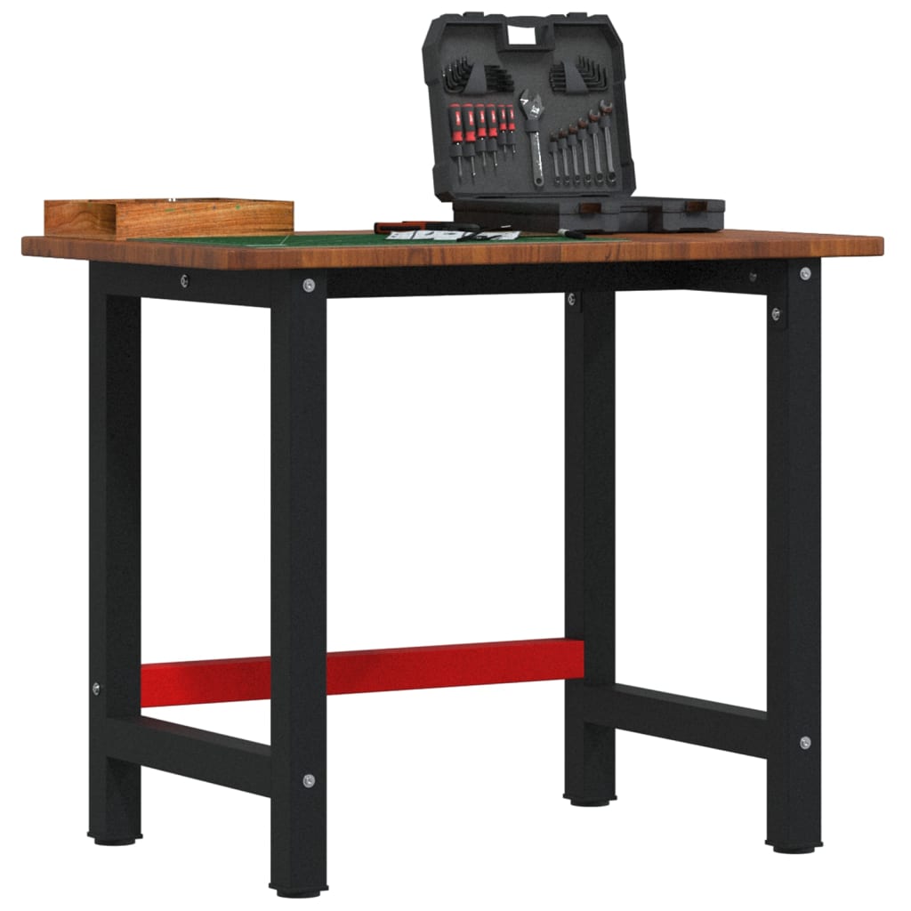 Vidaxl Workbench Rectangle 100x60x81.5 cm Solid oak dark brown