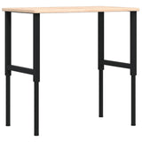 Vidaxl Workbench Rectangular 100x60x (71.5-98) cm Solid oak