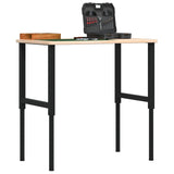 Vidaxl Workbench Rectangular 100x60x (71.5-98) cm Solid oak