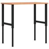 Vidaxl Workbench Rectangular 100x60x (71.5-98) cm Solid beech wood