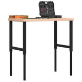 Vidaxl Workbench 100x (55-60) x (73-99.5) cm Solid beech wood