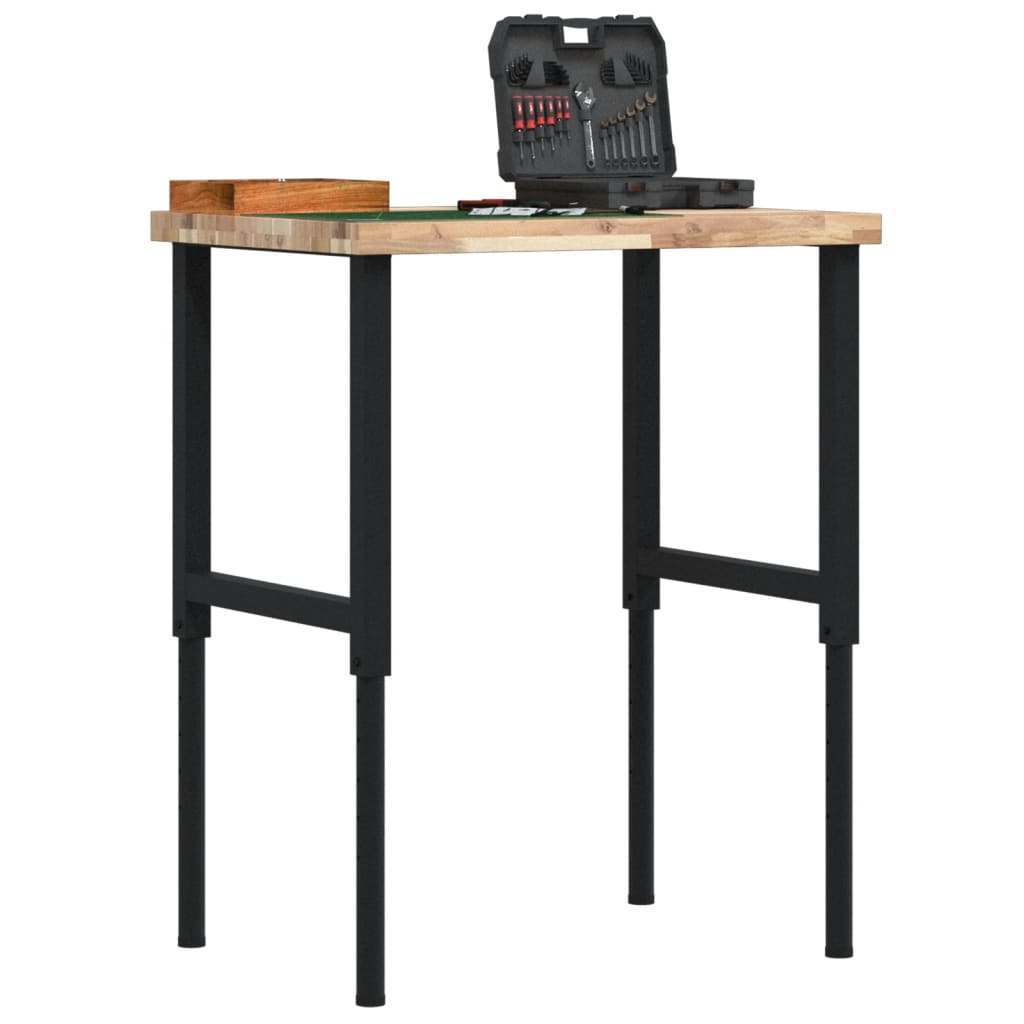 Vidaxl Workbench Rectangular 80x60x (73-99.5) Cm Solid Acaciahout