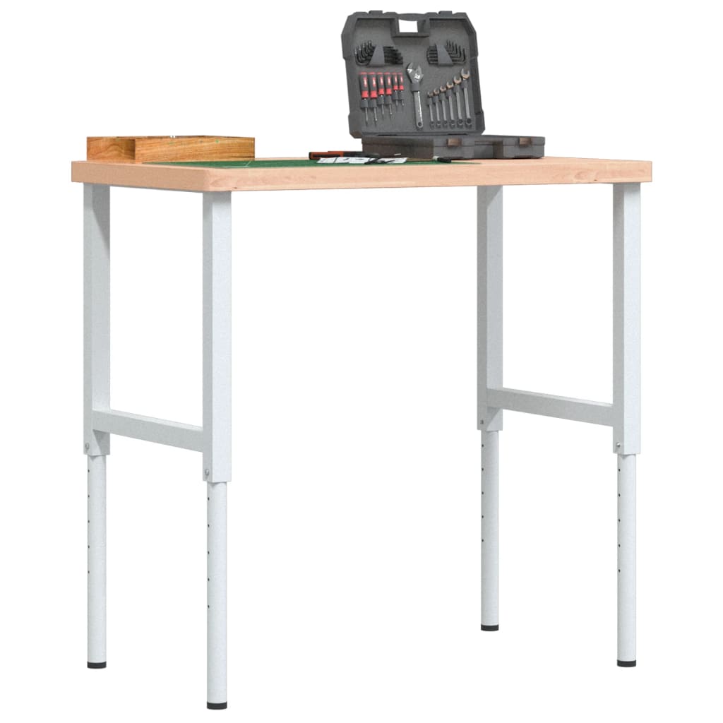 Vidaxl Workbench Rectangular 100x60x (73-99.5) Cm Solid beech wood