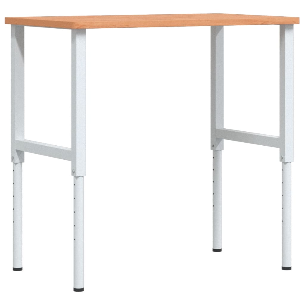 Vidaxl Workbench Rectangular 100x60x (71.5-98) cm Solid beech wood