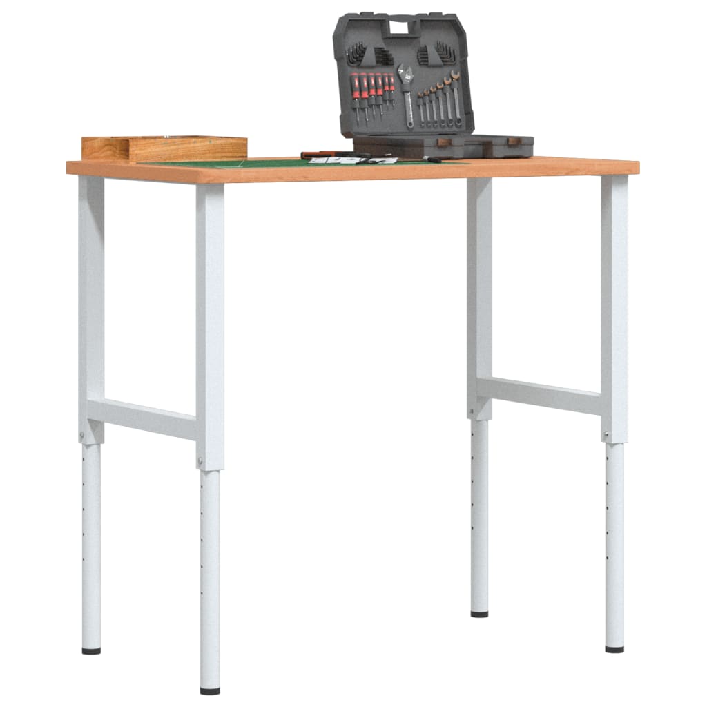 Vidaxl Workbench Rectangular 100x60x (71.5-98) cm Solid beech wood