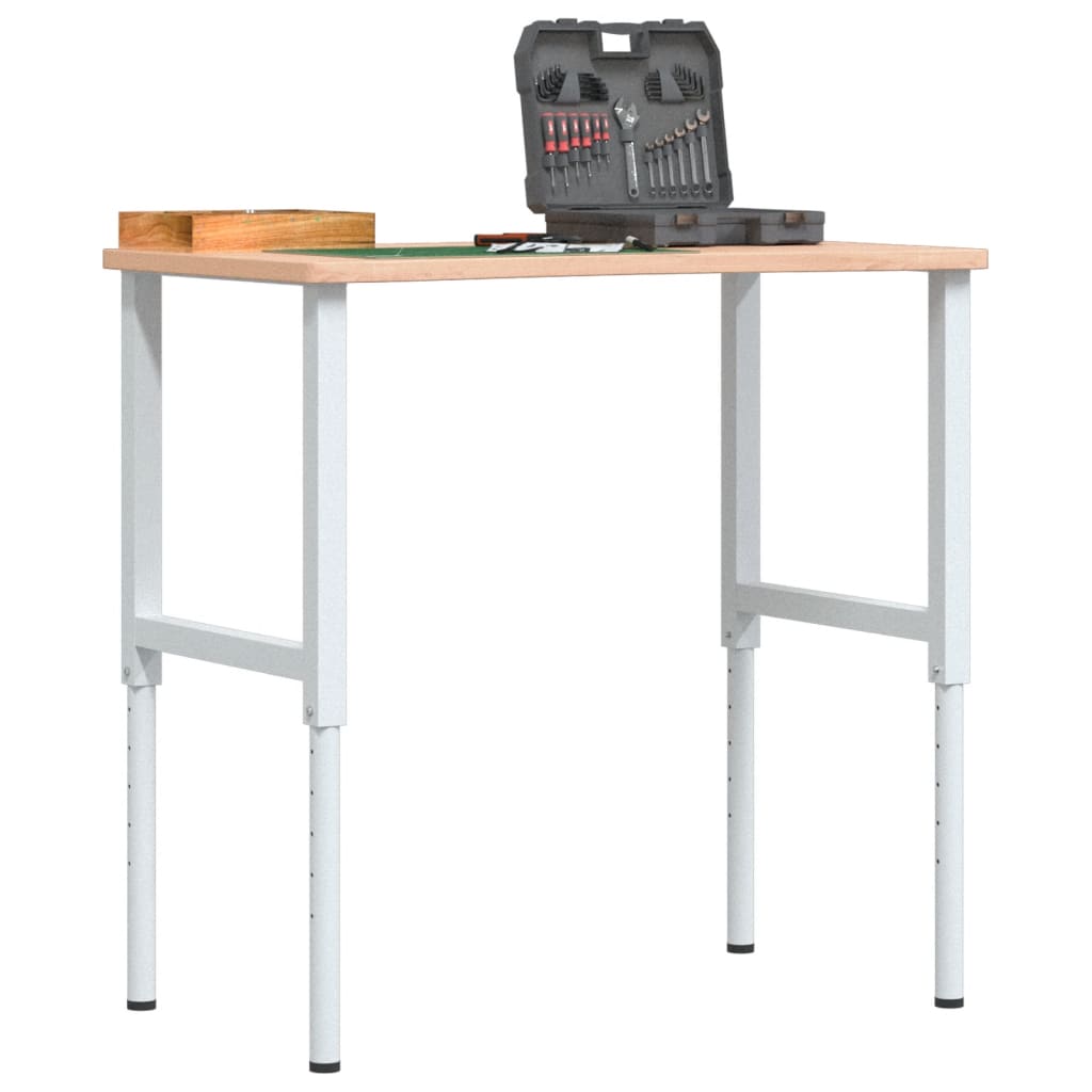 Vidaxl Workbench 100x (55-60) x (71.5-98) cm solid beech wood