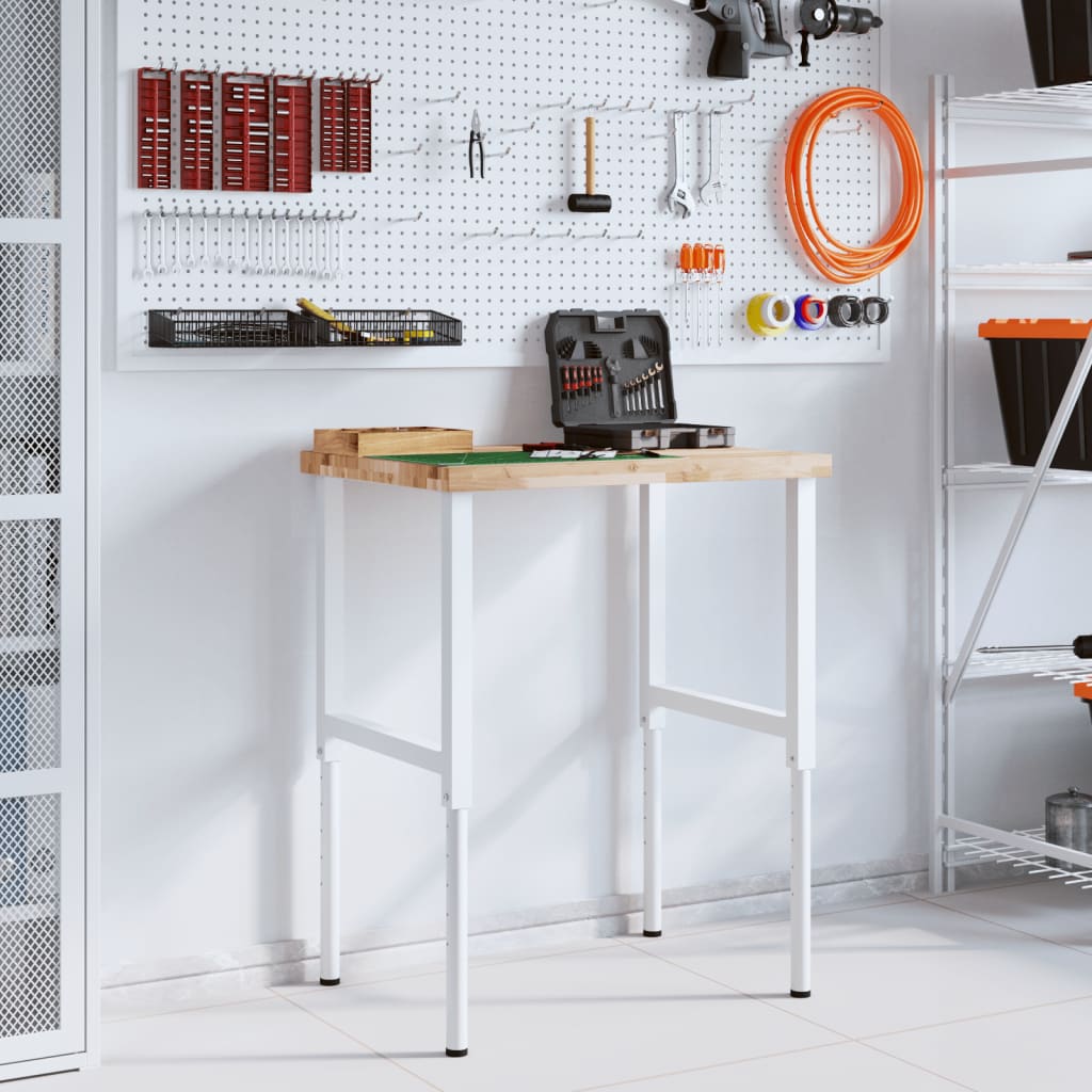 Vidaxl Workbench Rectangular 80x60x (73-99.5) cm Solid Acaciahout