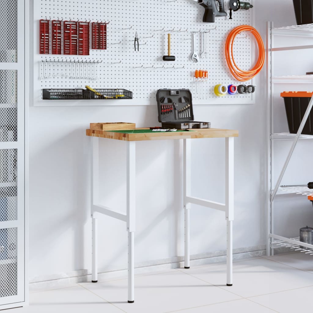 Vidaxl Workbench Rectangular 80x60x (73-99.5) cm Solid Acaciahout