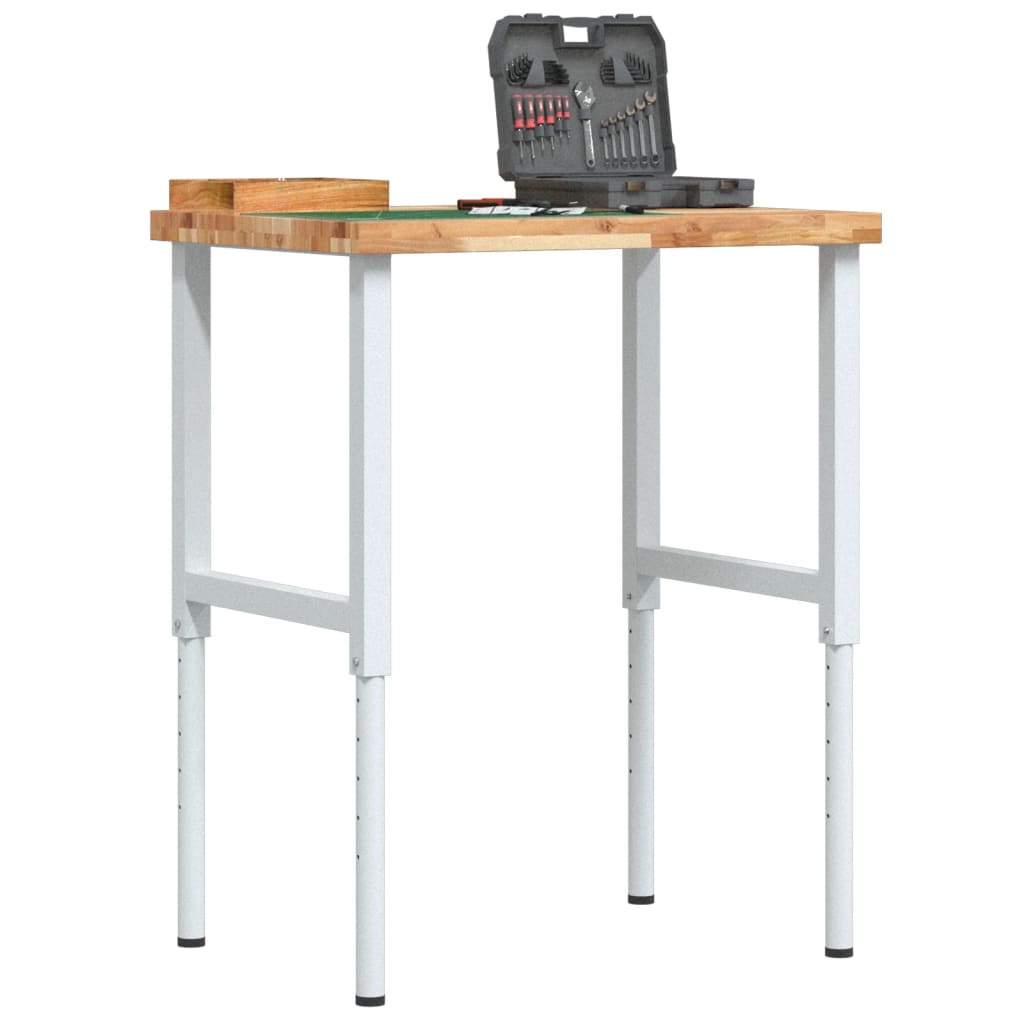 Vidaxl Workbench Rectangular 80x60x (73-99.5) cm Solid Acaciahout