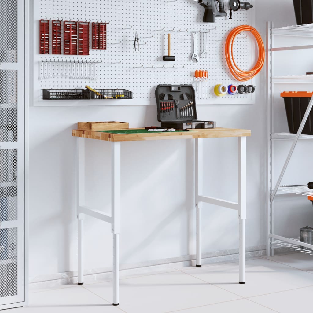 Vidaxl Workbench rektangulær 100x60x (73-99,5) cm solid acaciahout