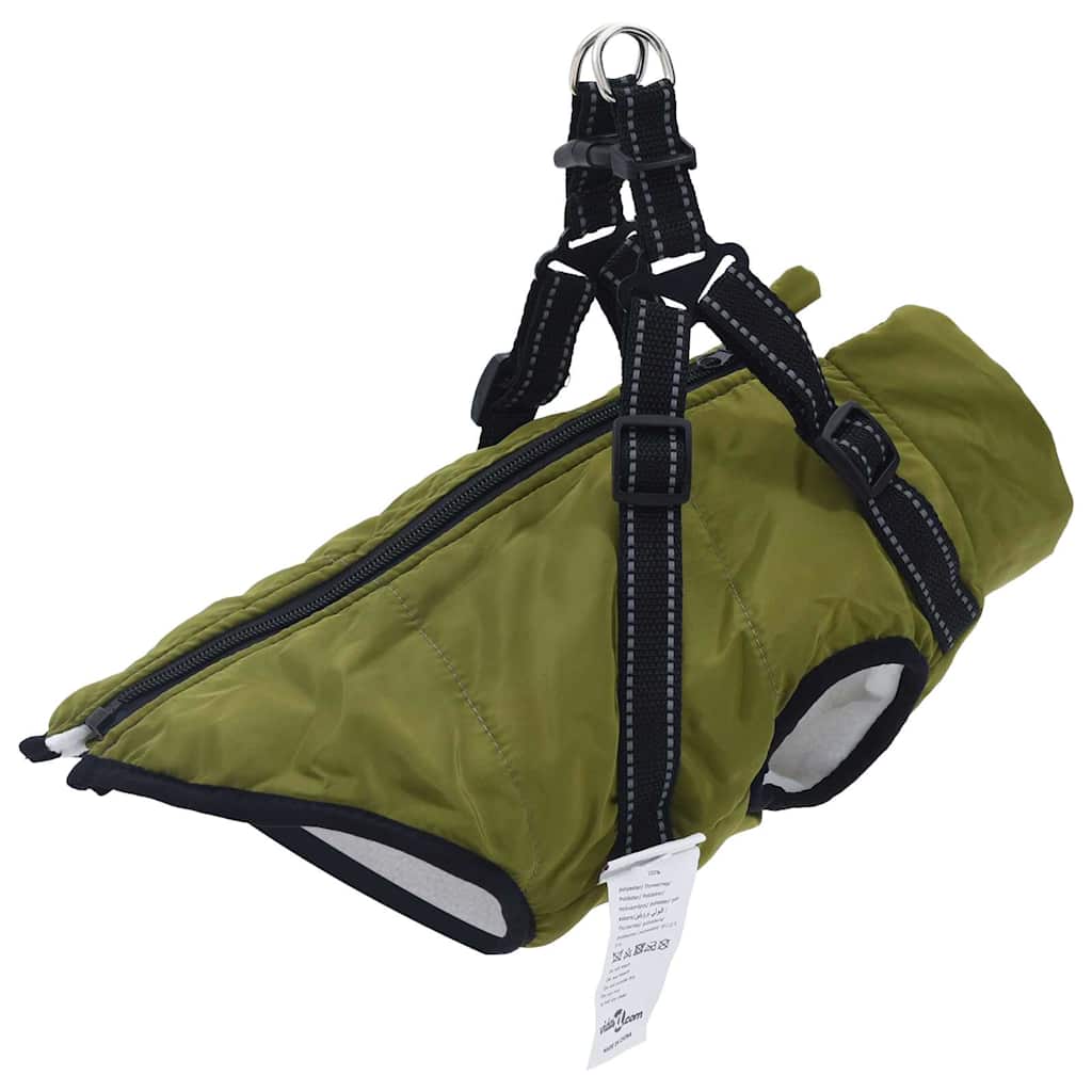 Vidaxl Hundemantel mit Rüstung wasserdichte reflektierende Armee grün L40