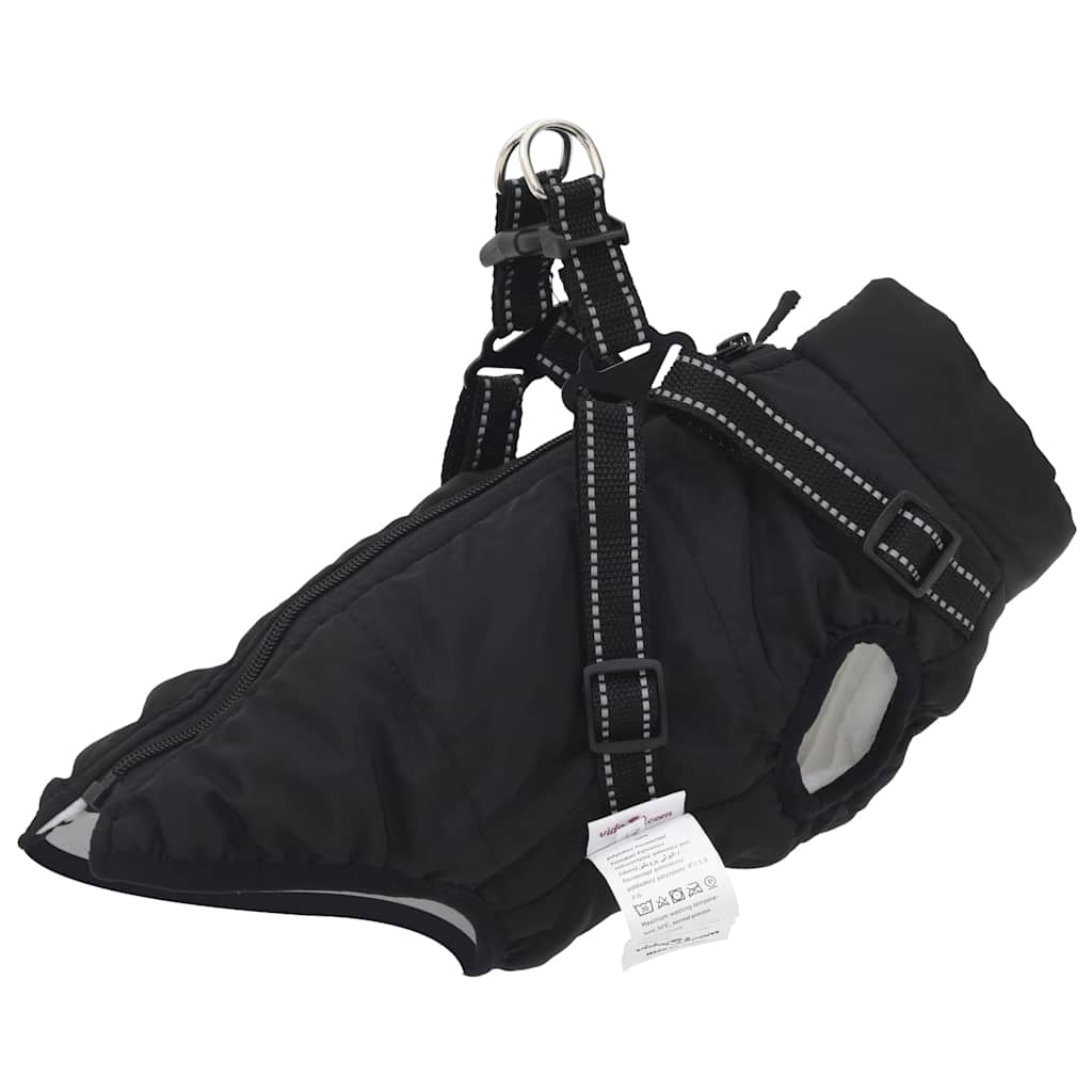 Vidaxl Hundebel mit Rüstung wasserdichte reflektierende schwarze L24