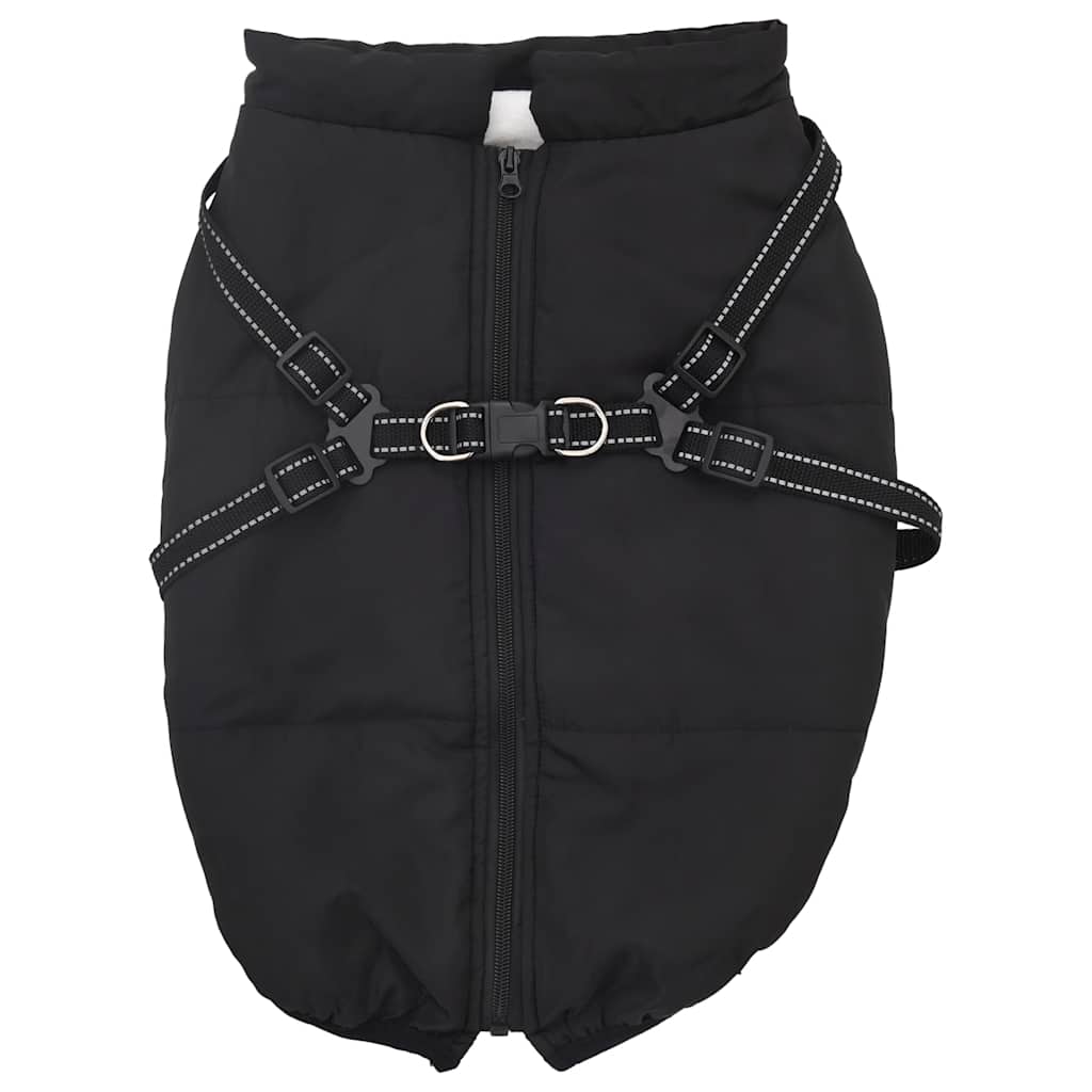 Vidaxl Dog Coat con armatura Black riflettente impermeabile L44