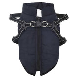 Vidaxl Dog Coat con armatura impermeabile blu navy riflettente L28