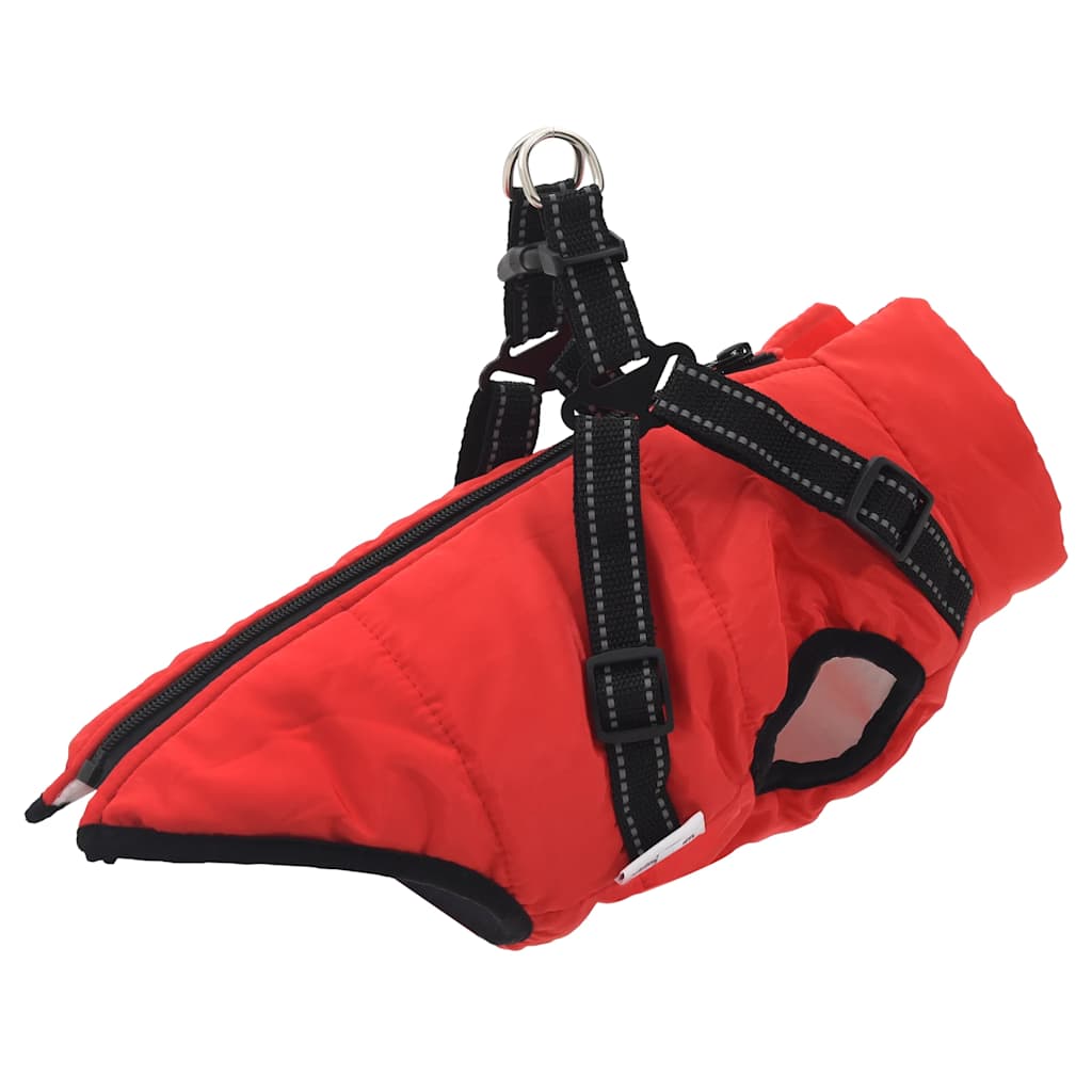 Vidaxl Dog coat with armor waterproof reflective red L28