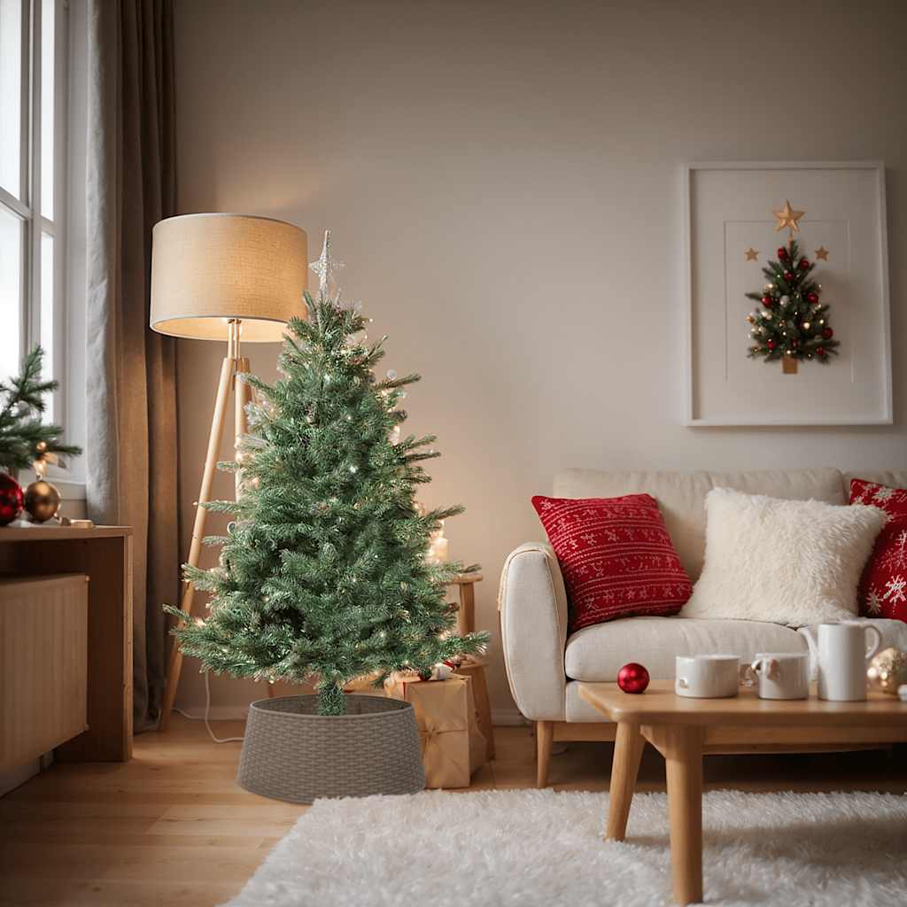 Vidaxl krilo za božično drevo Ø65x23 cm plastična rjava