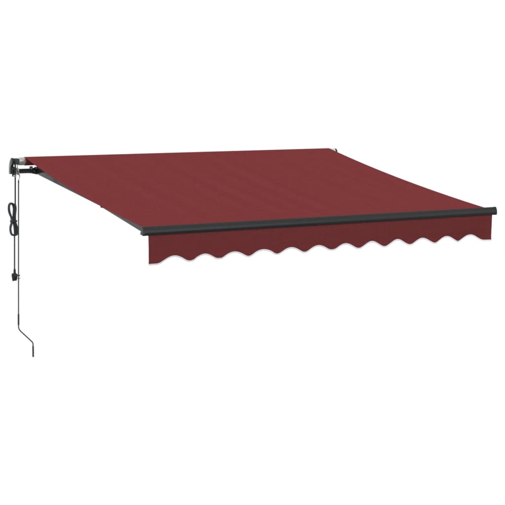 Bidaxl Luifel utdrags automatiskt med lysdioder 300x250 cm Bordeaux