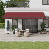 Bidaxl Luifel utdrags automatiskt med lysdioder 600x300 cm Bordeaux