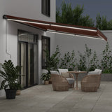Vidaxl Luifel manually extendable with LEDs 500x300 cm brown