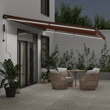 Vidaxl Luifel automatically extendable with LEDs 500x300 cm brown