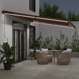 Vidaxl Luifel manually extendable with LEDs 600x300 cm brown