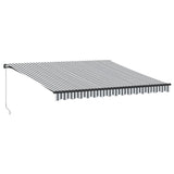 Vidaxl Luifel extensible manuellement et LED 400x300 cm anthracite et blanc