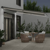 Vidaxl Luifel extensible manuellement et LED 400x300 cm anthracite et blanc