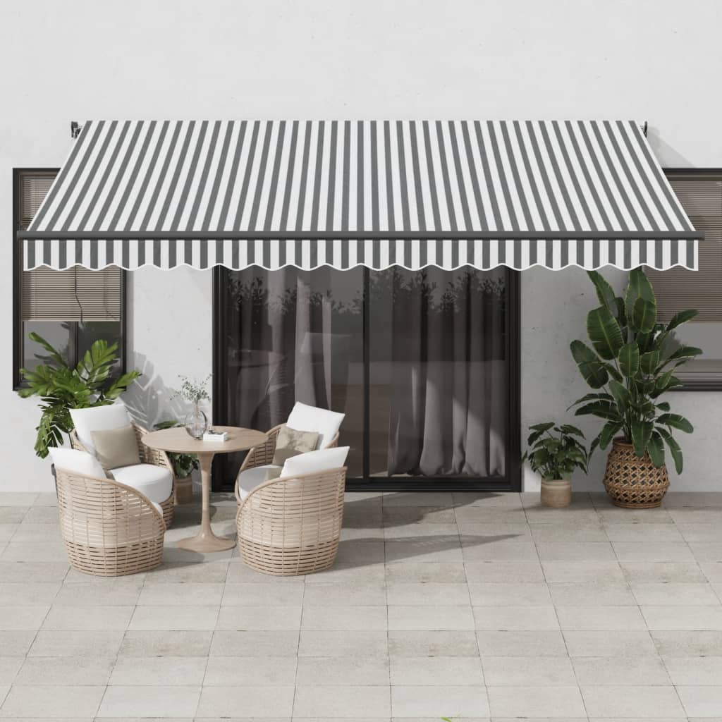 VidaXL Luifel Automatic extendable LED 450x300 cm anthracite and white