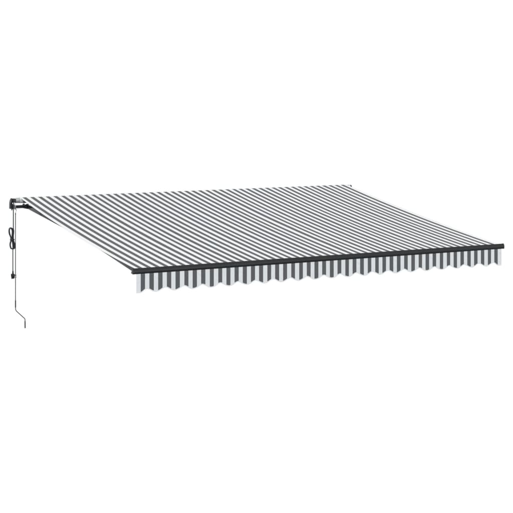 Vidaxl Luifel Automatisk utdragbar LED 500x300 cm Anthracite och vit