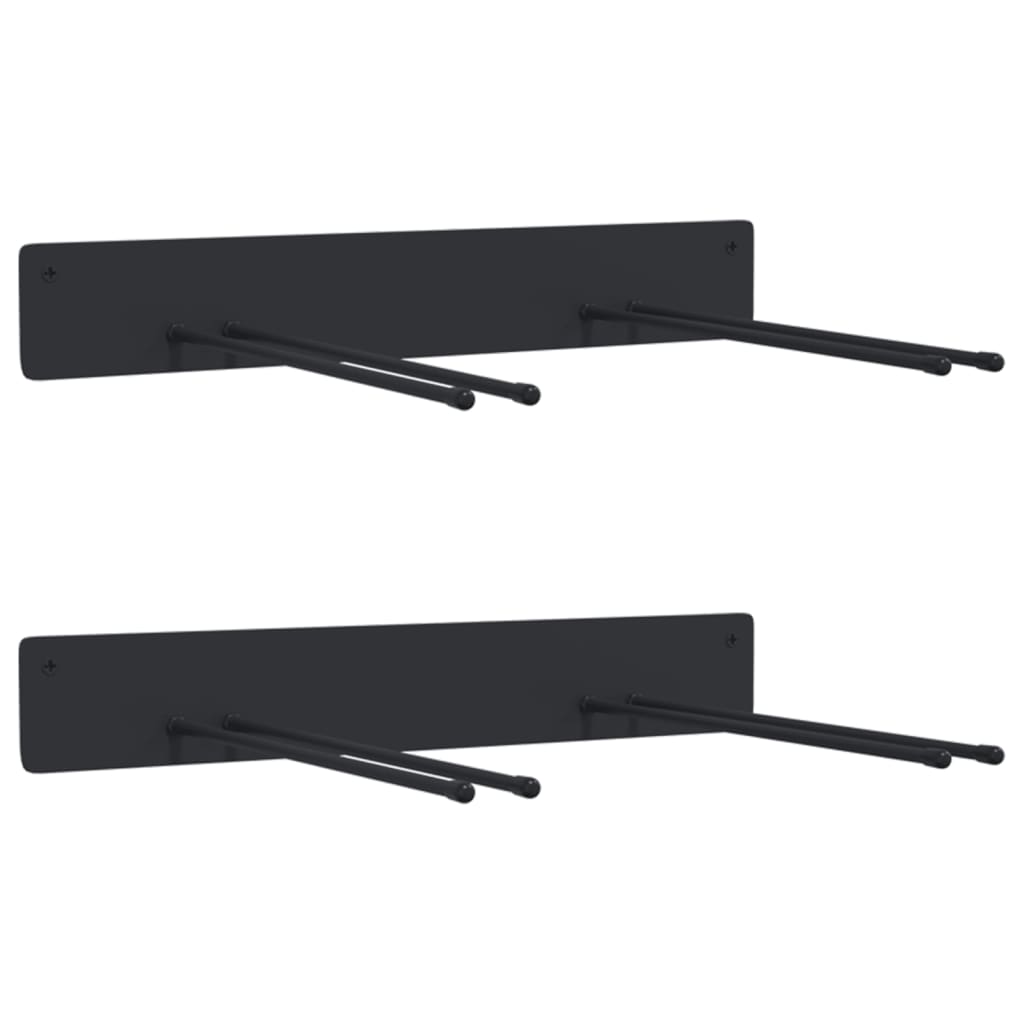 Vidaxl Garden Tool Racks 2 st vægmontering Stål sort