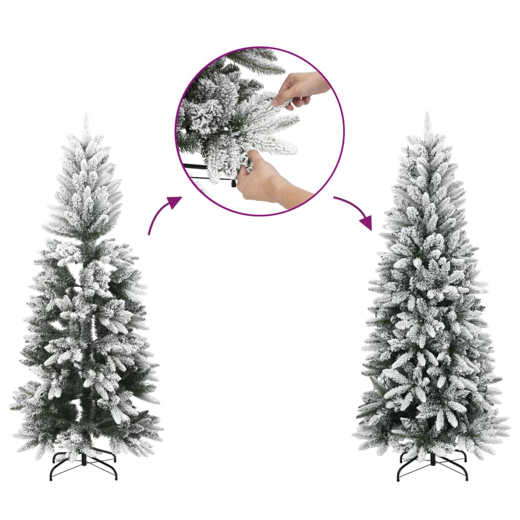 Vidaxl KunstKerstboom se sněhem úzký 180 cm PVC a PE