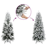 Vidaxl KunstKerstboom se sněhem úzký 180 cm PVC a PE