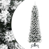 Vidaxl Kunstkerstboom with snow narrow 210 cm PVC and PE