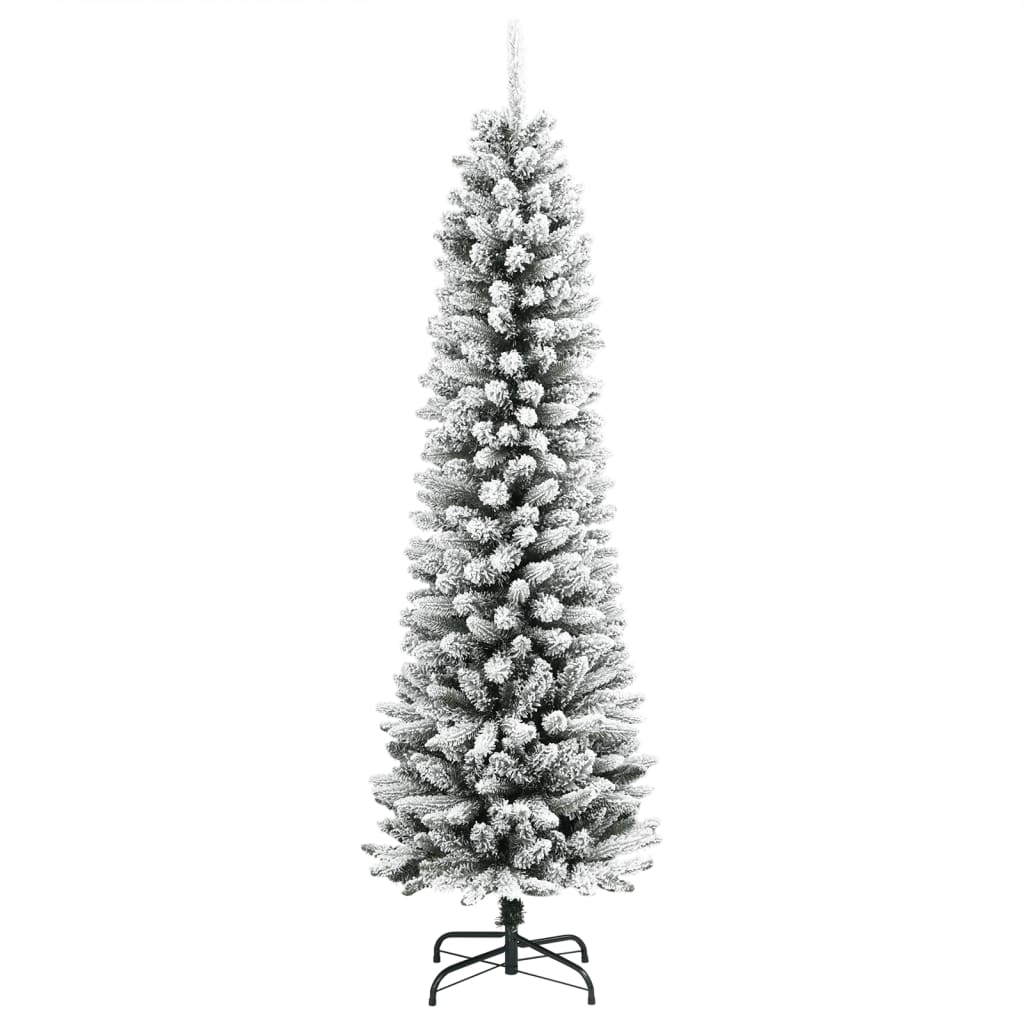 Vidaxl Kunstkerstboom with snow narrow 210 cm PVC and PE