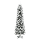 Vidaxl Kunstkerstboom with snow narrow 210 cm PVC and PE