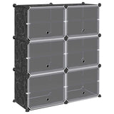 Vidaxl Storage furniture with 6 compartments and doors polypropene black
