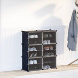Vidaxl Storage furniture with 6 compartments and doors polypropene black