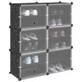 Vidaxl Storage furniture with 6 compartments and doors polypropene black