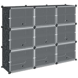 Vidaxl Storage furniture with 9 compartments and doors polypropene black