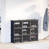 Vidaxl Storage furniture with 9 compartments and doors polypropene black