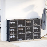 Vidaxl Storage furniture with 12 compartments and doors polypropene black