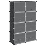 Vidaxl Storage furniture with 8 compartments and doors polypropene black