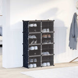 Vidaxl Storage furniture with 8 compartments and doors polypropene black