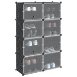Vidaxl Storage furniture with 8 compartments and doors polypropene black